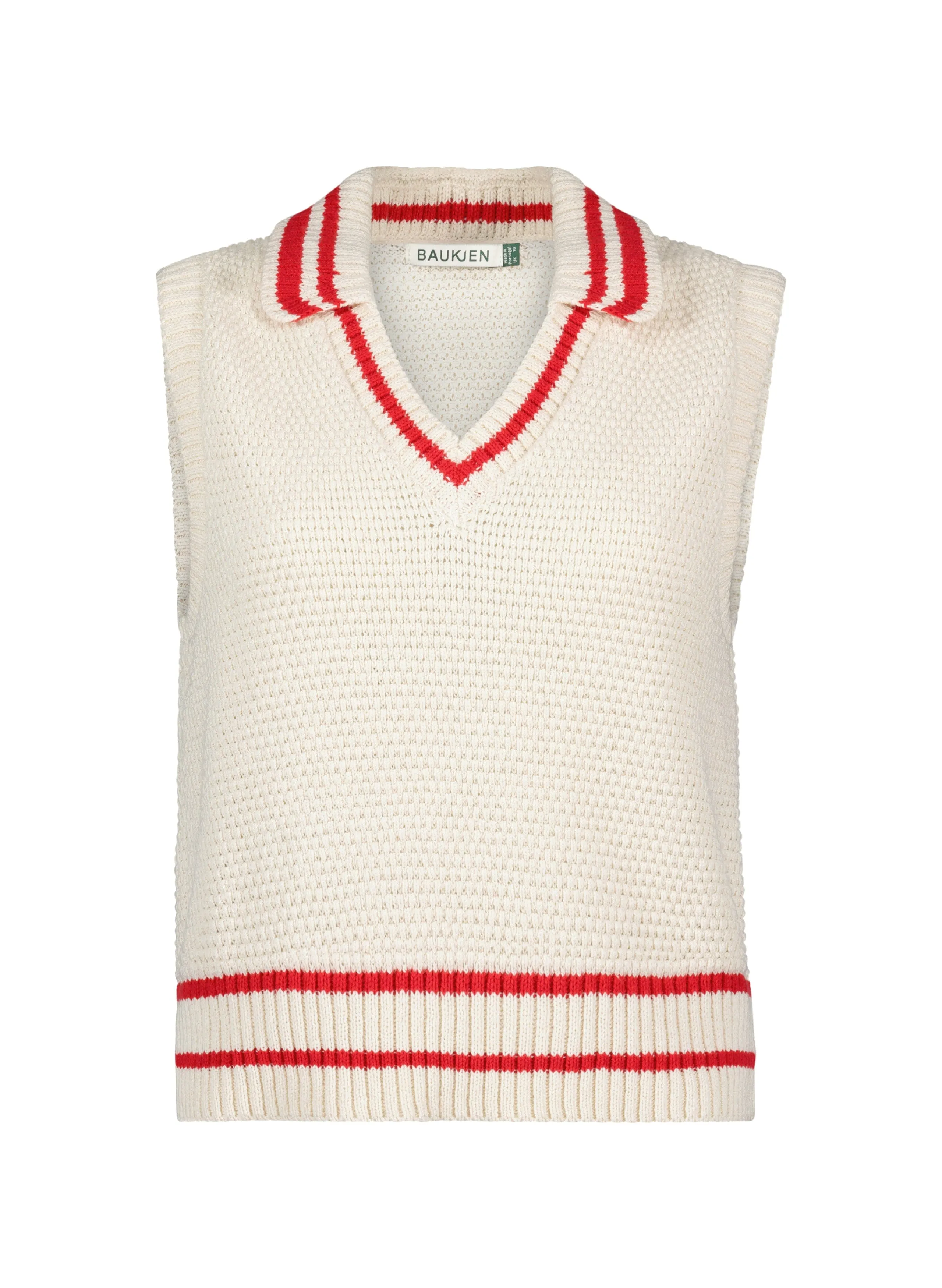 Agnes ECOTEC? Cotton Knitted Vest | Cream & Crimson