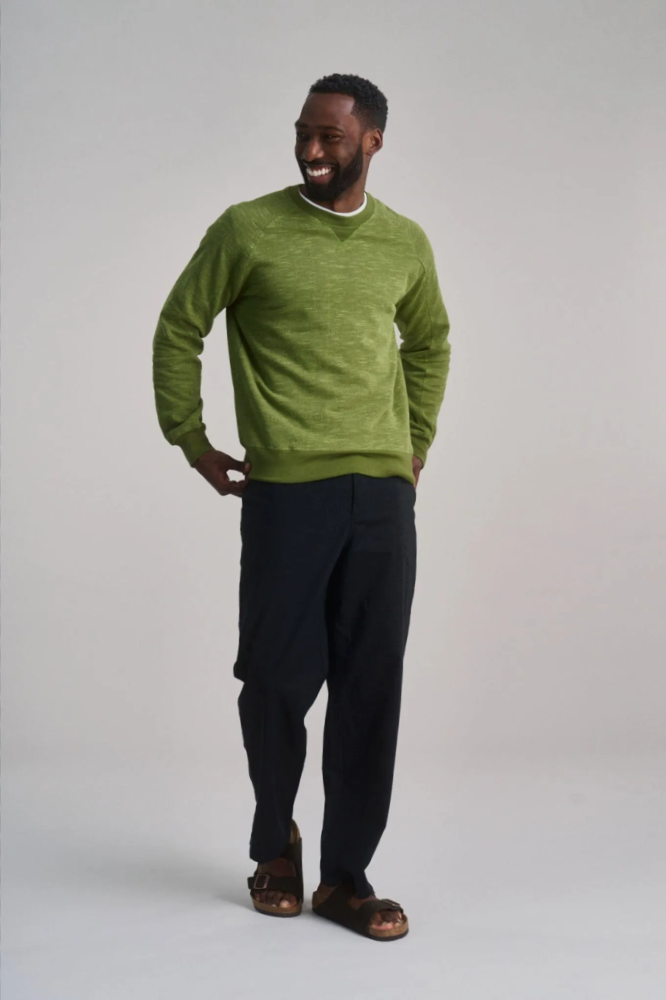 Anton Men's Organic Cotton Sweatshirt | Green Melange