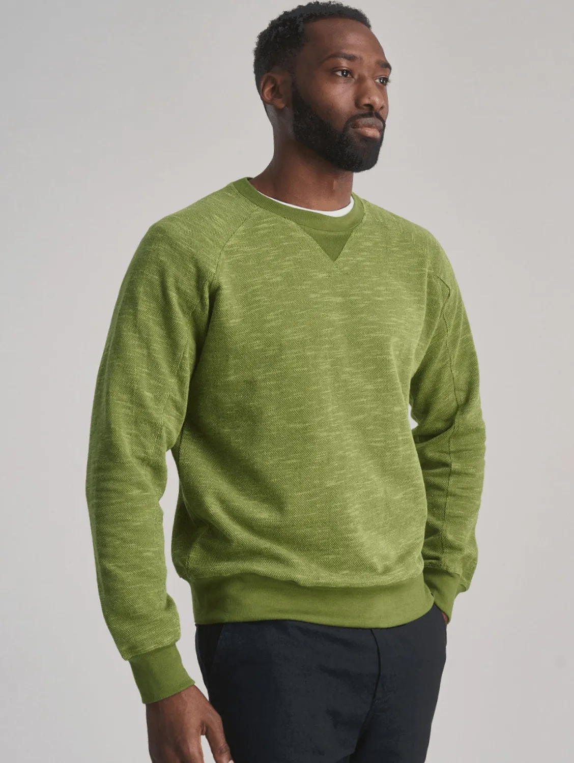 Anton Men's Organic Cotton Sweatshirt | Green Melange