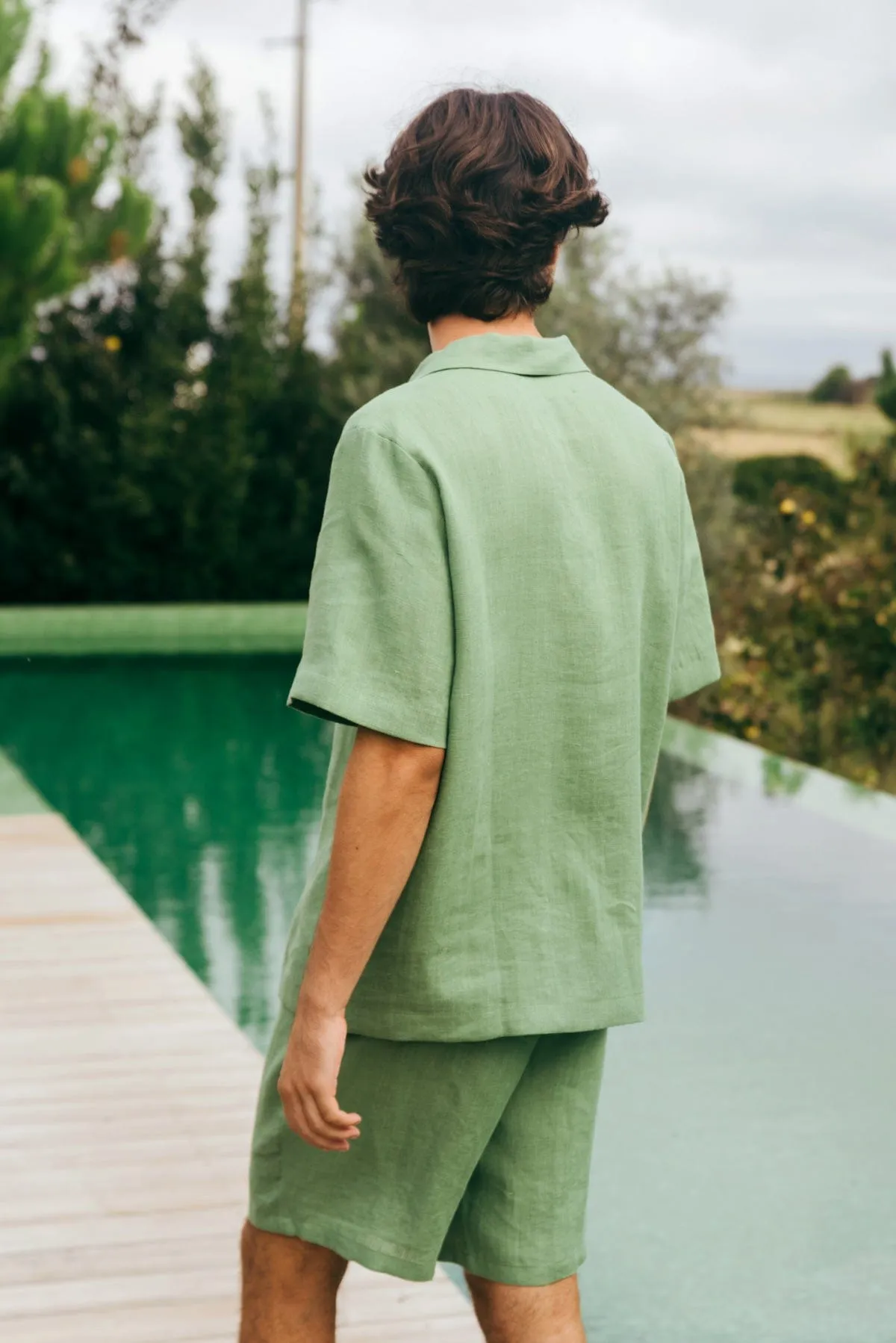 Aspen Men's Linen Loungewear Set | Matcha Green
