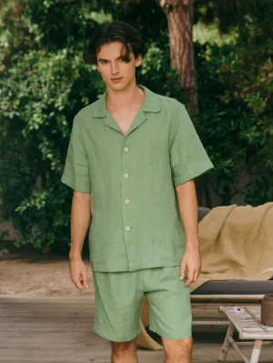 Aspen Men's Linen Loungewear Set | Matcha Green
