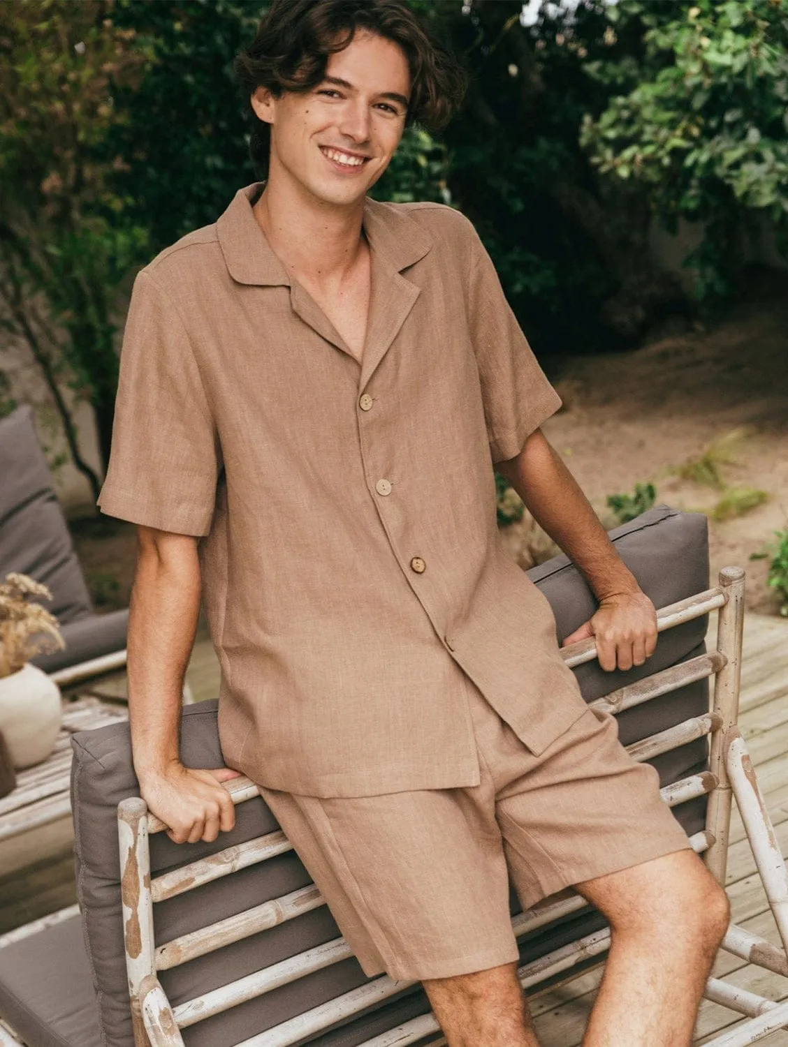 Aspen Men's Linen Loungewear Set | Rosy Brown