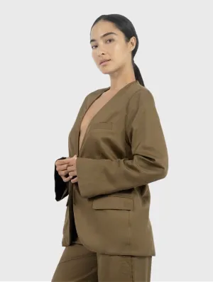 Auckland TENCEL? Twill Blazer | Taupe