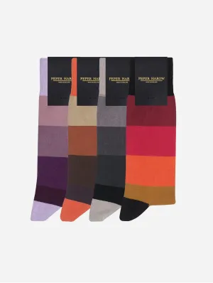 Block Stripe Men??s Supima Cotton Sock Bundle | Autumn