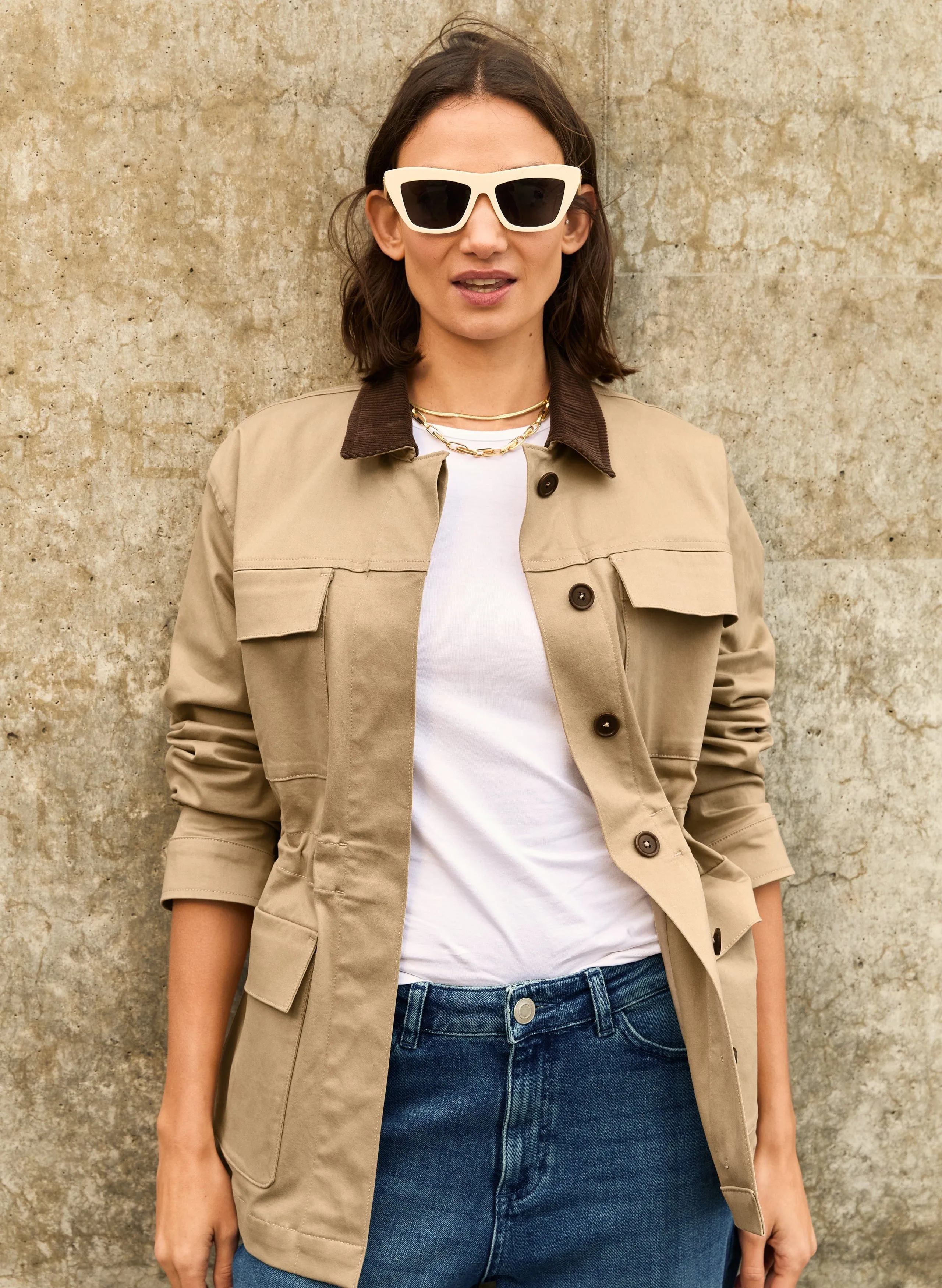 Bridie Organic Cotton Field?Jacket | Sand