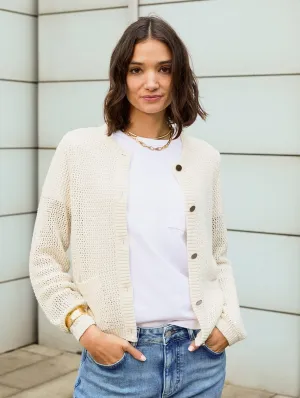 Catarina?ECOTEC? Cotton Cropped Knitted Jacket | Cream