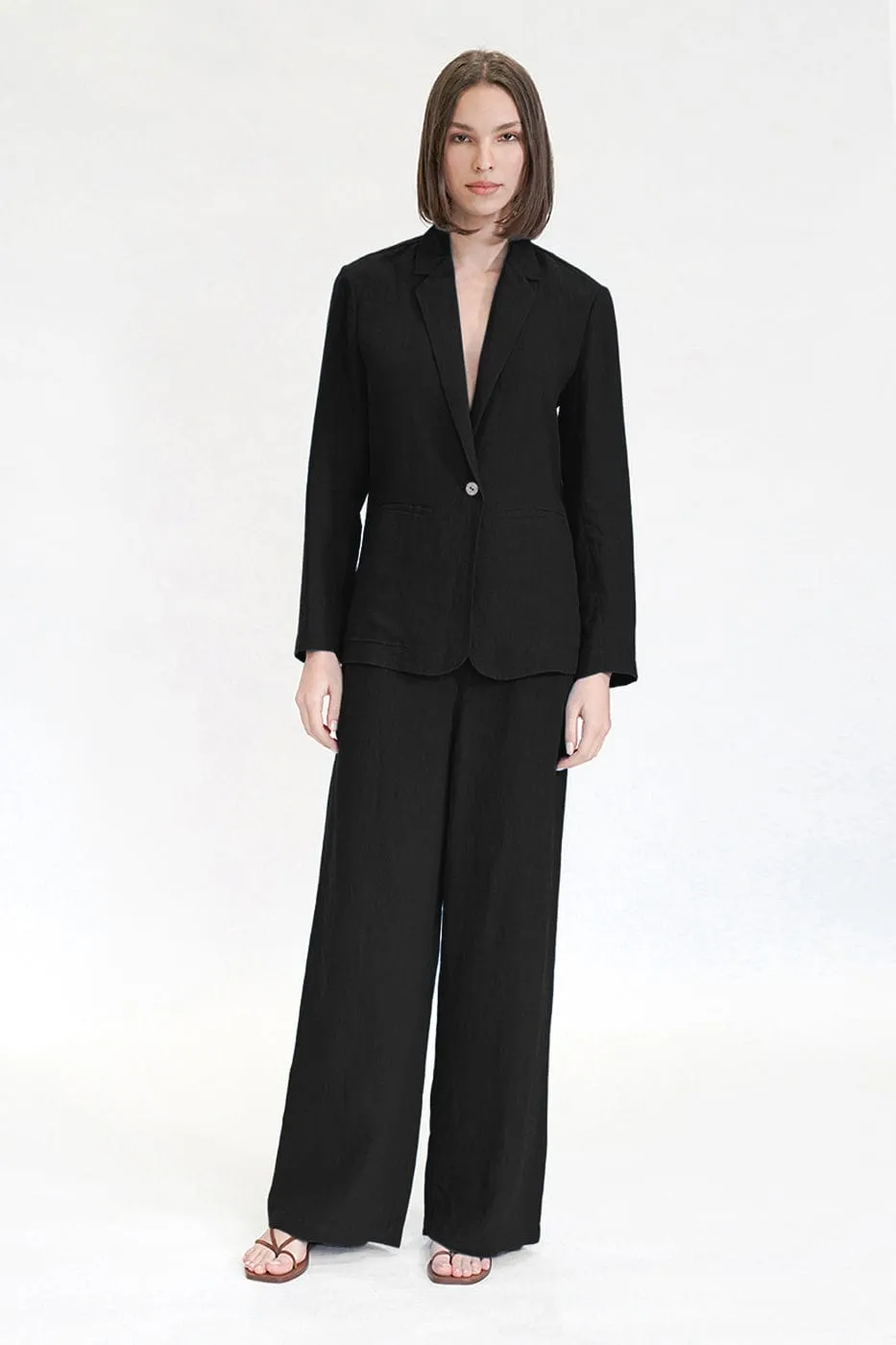 Charlie Linen Jacket | Black