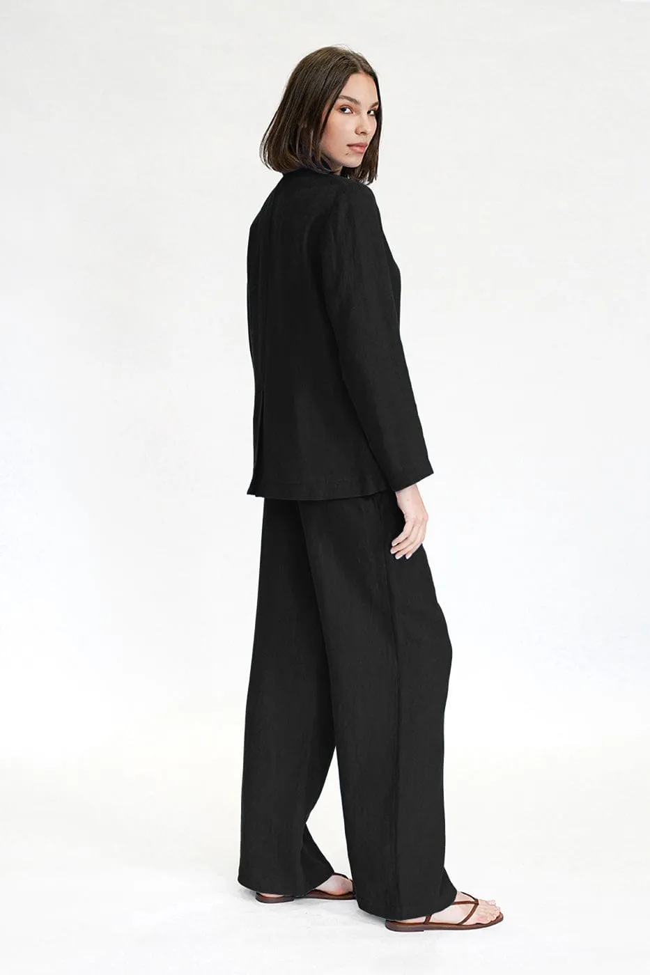 Charlie Linen Jacket | Black