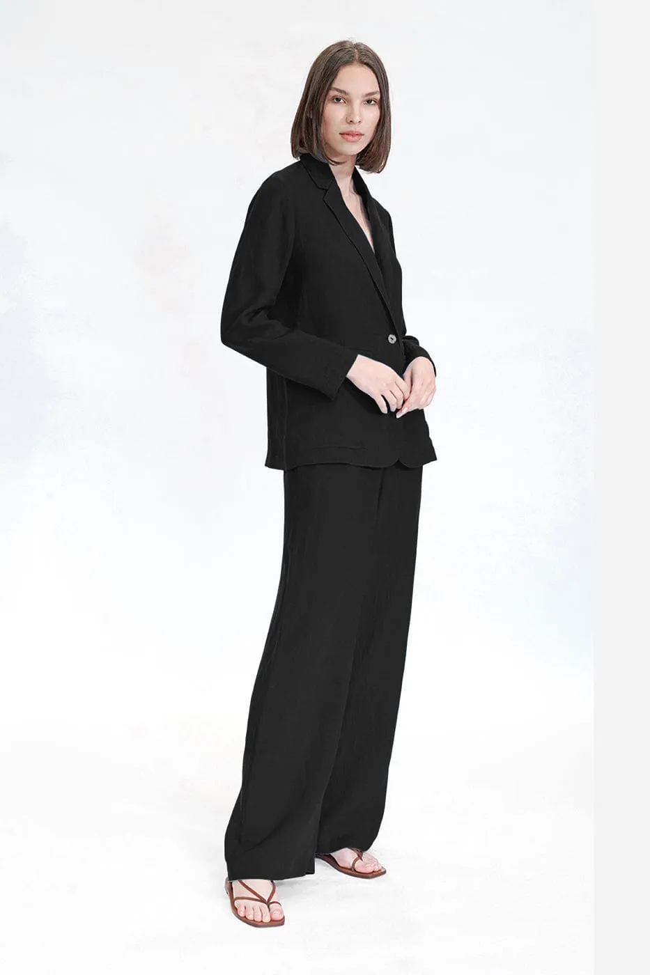 Charlie Linen Jacket | Black