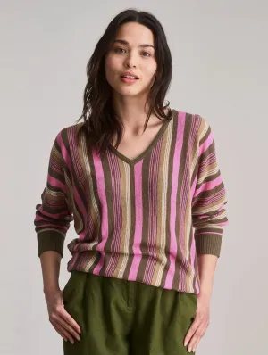 Clover Women's Linen Jumper | Stripe