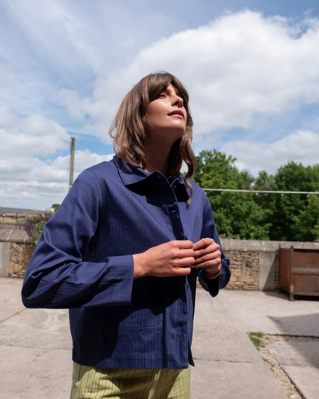 Corinne Women's Cotton Utility Jacket | Indigo