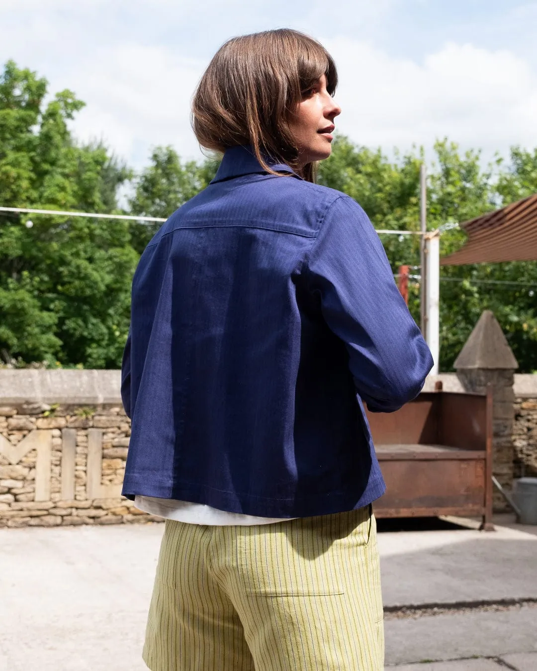 Corinne Women's Cotton Utility Jacket | Indigo