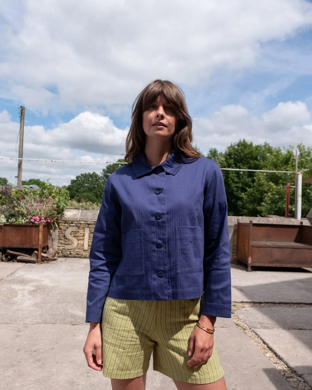 Corinne Women's Cotton Utility Jacket | Indigo