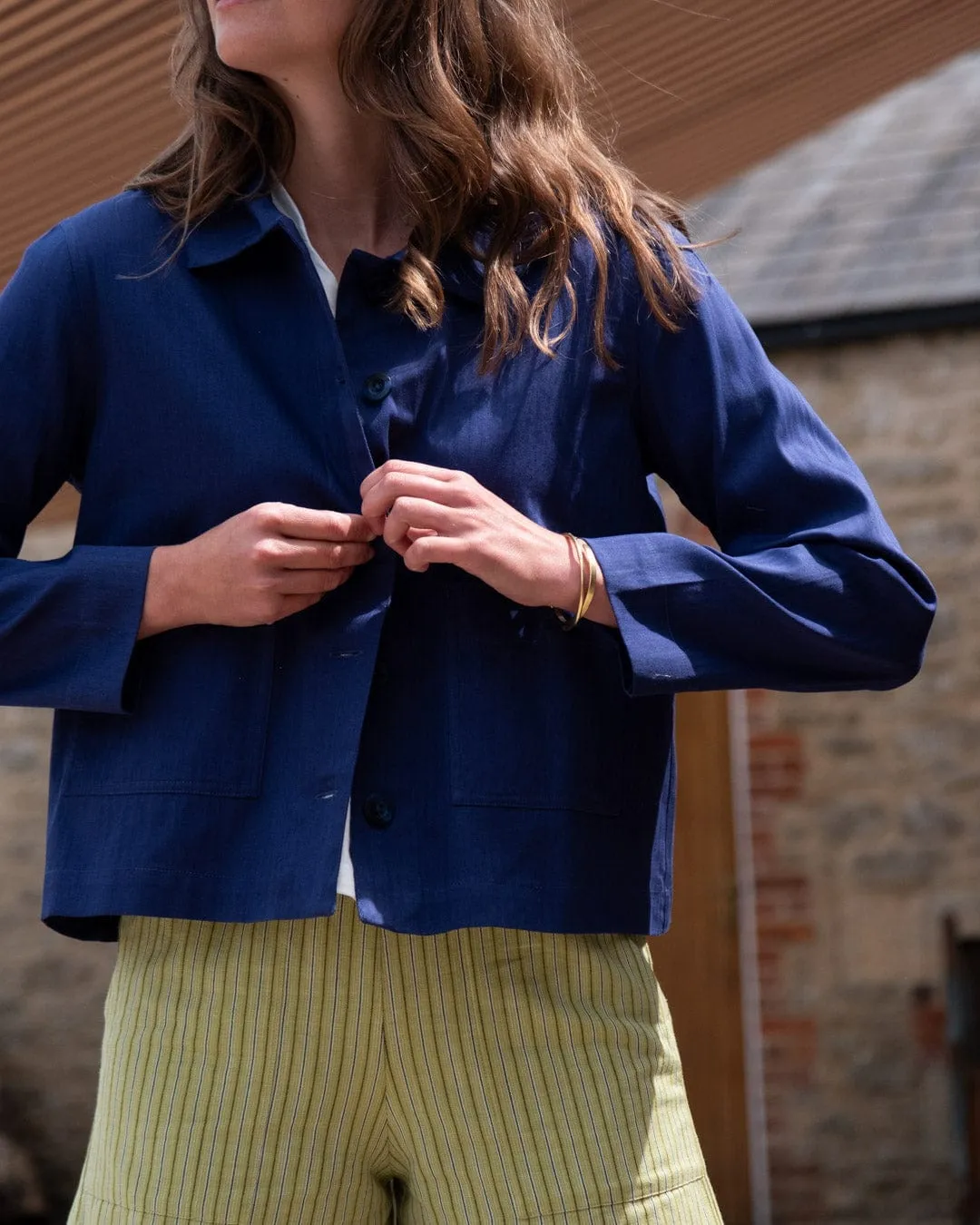 Corinne Women's Cotton Utility Jacket | Indigo