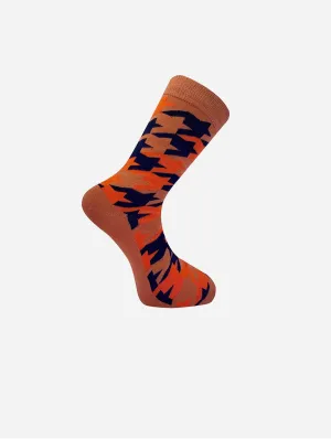 Houndstooth Unisex Organic Cotton Socks | Orange