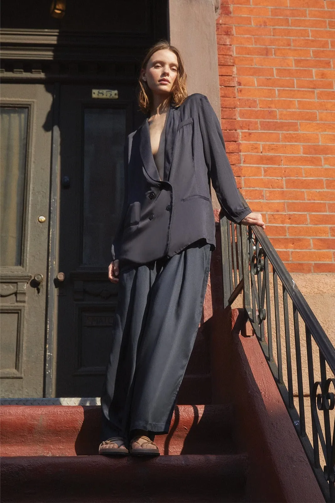Jane Satin TENCEL? Double Breasted Jacket | Multiple Colours