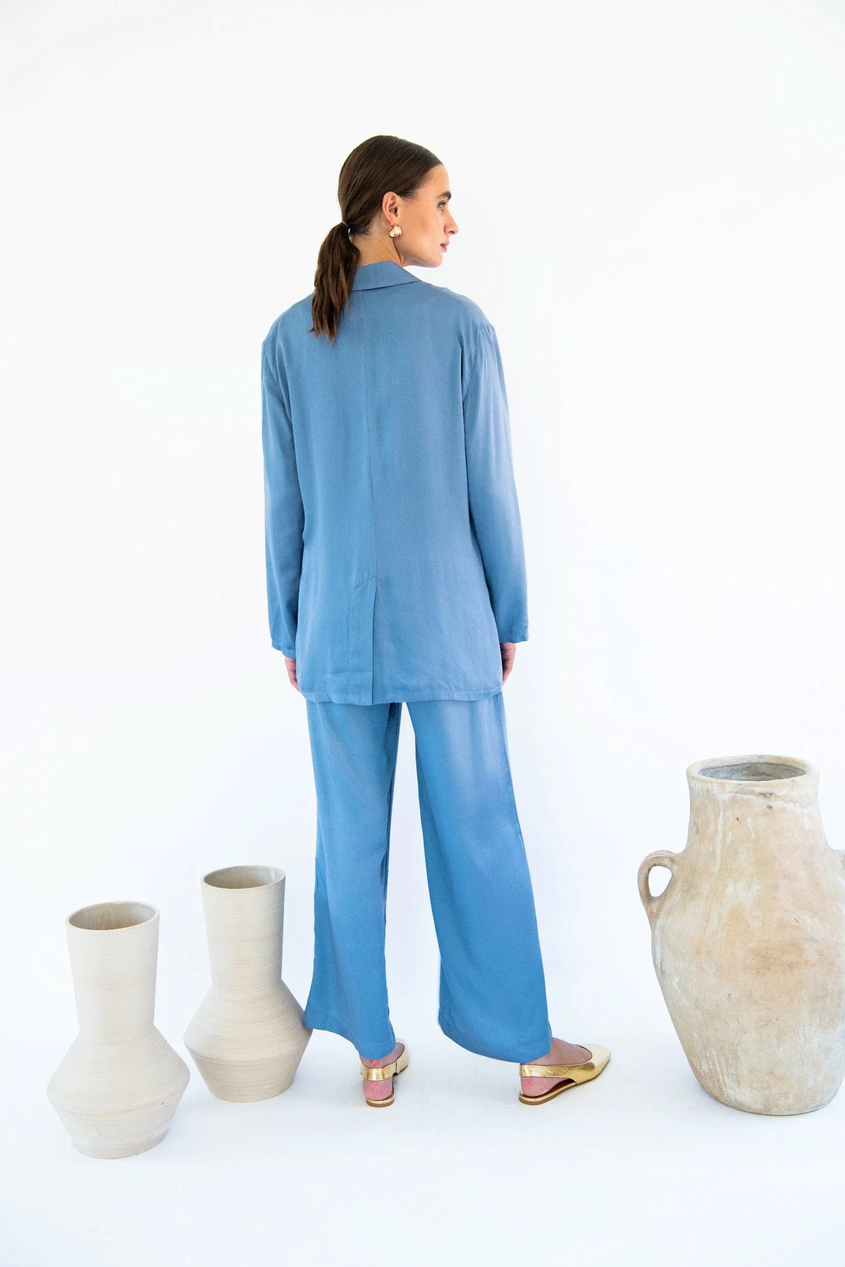 Jane Satin TENCEL? Double Breasted Jacket | Multiple Colours