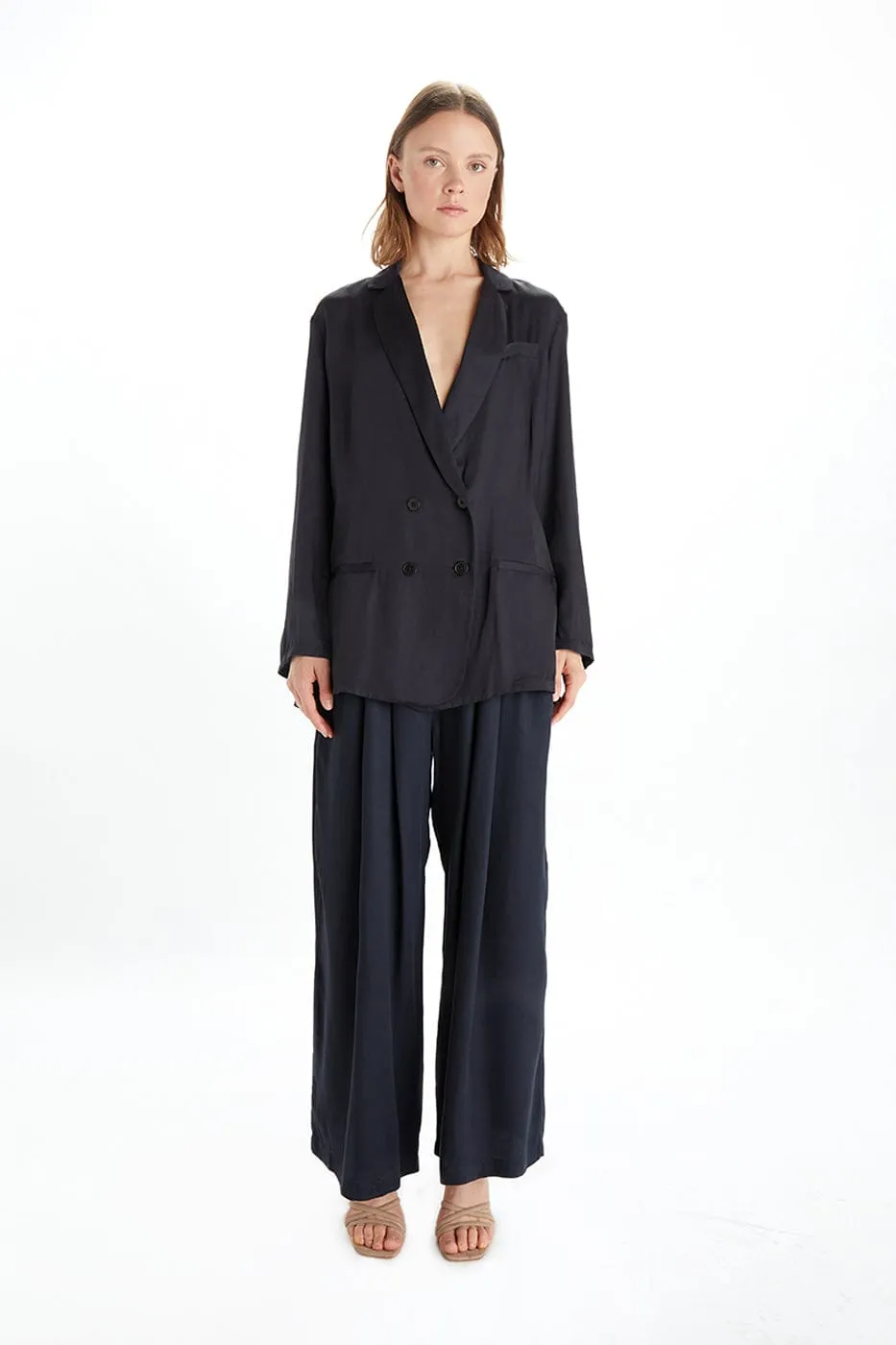 Jane Satin TENCEL? Double Breasted Jacket | Multiple Colours