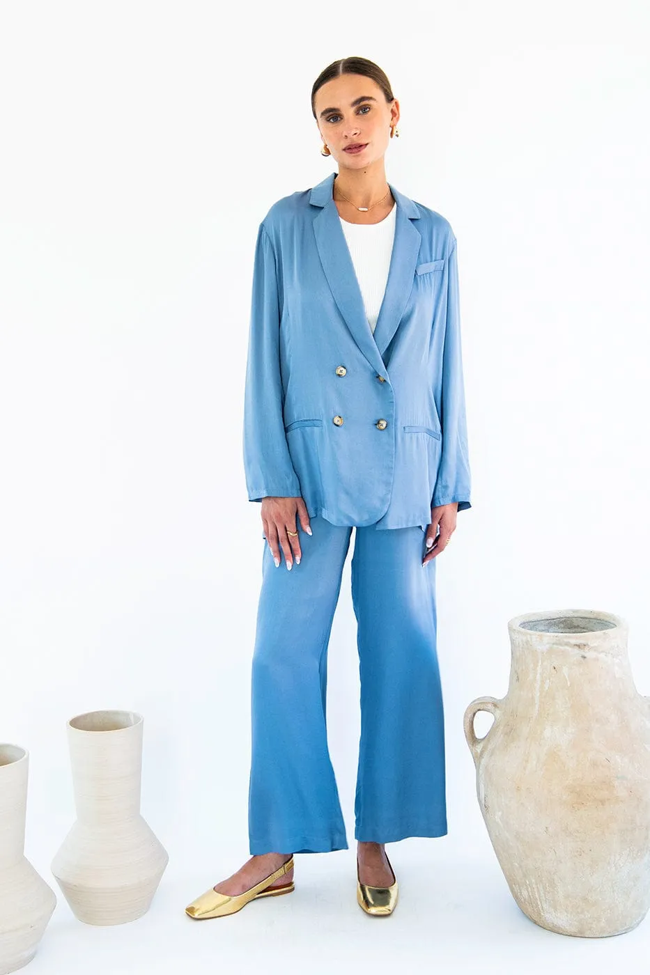 Jane Satin TENCEL? Double Breasted Jacket | Multiple Colours