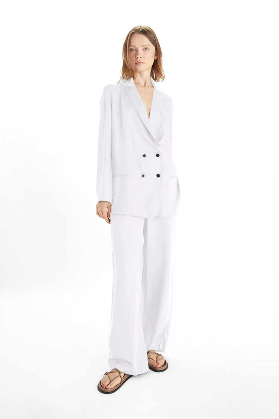 Jane Satin TENCEL? Double Breasted Jacket | Multiple Colours