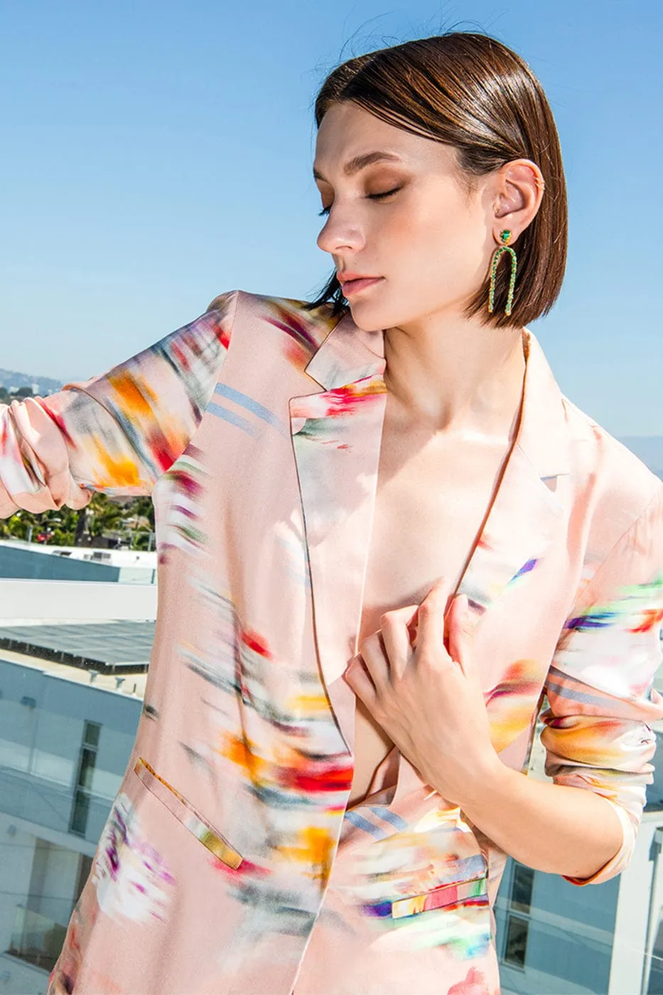 Karlie TENCEL? Modal Jacket | Flower Blur Print