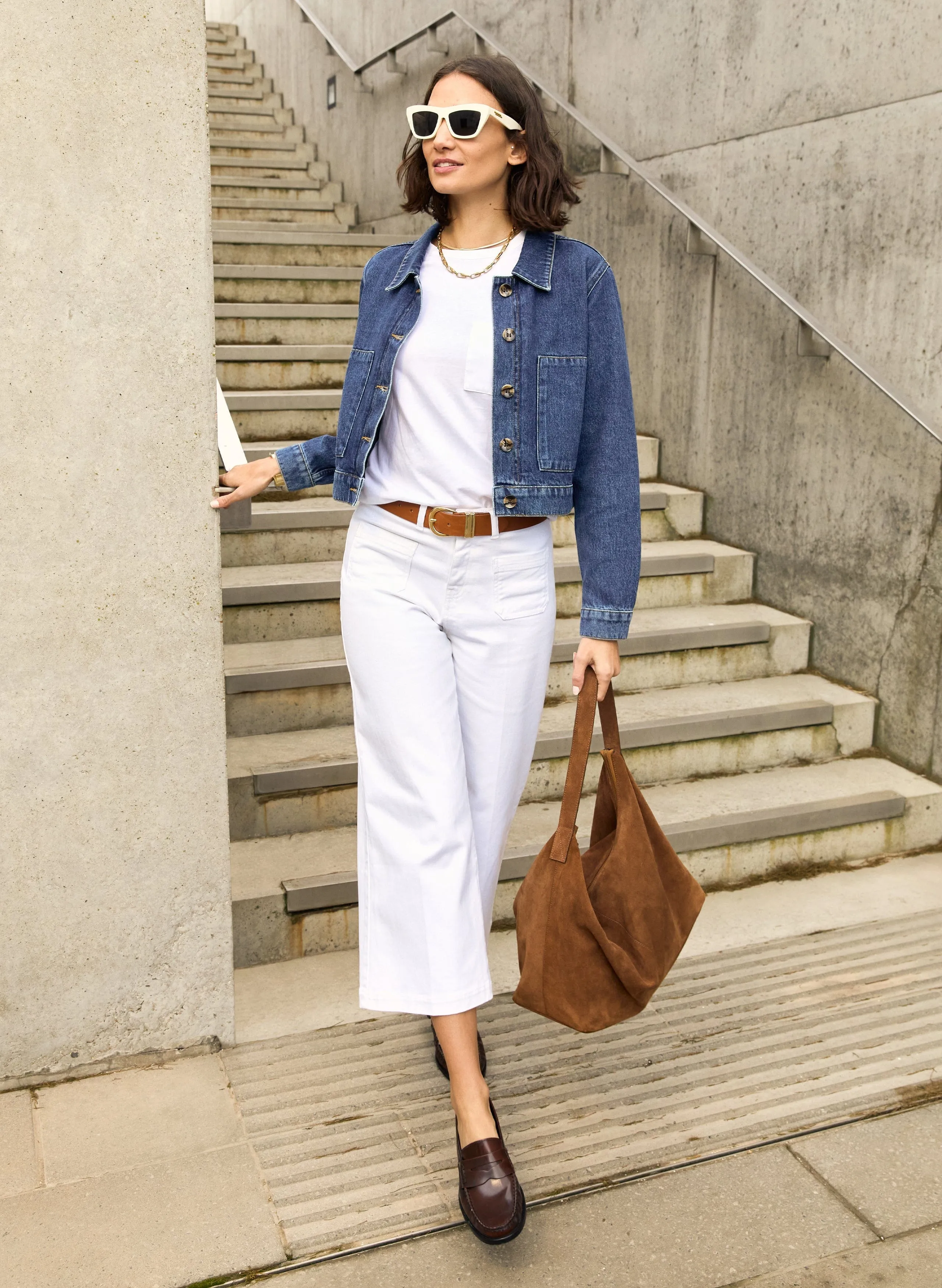 Kristi Organic?Cotton Cropped Denim Jacket | mid Wash Indigo