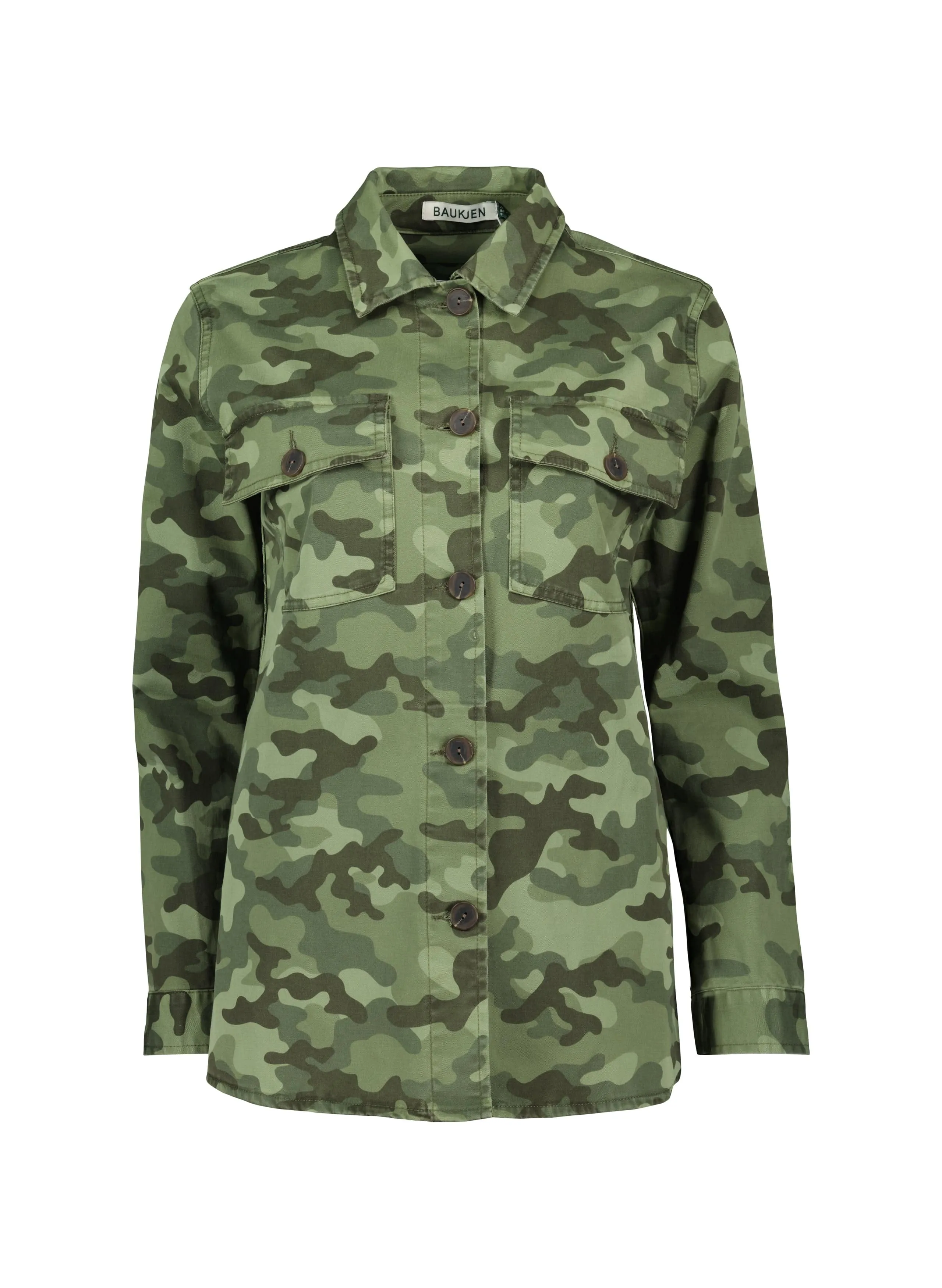 Liz Organic Cotton?Jacket | Khaki Camouflage