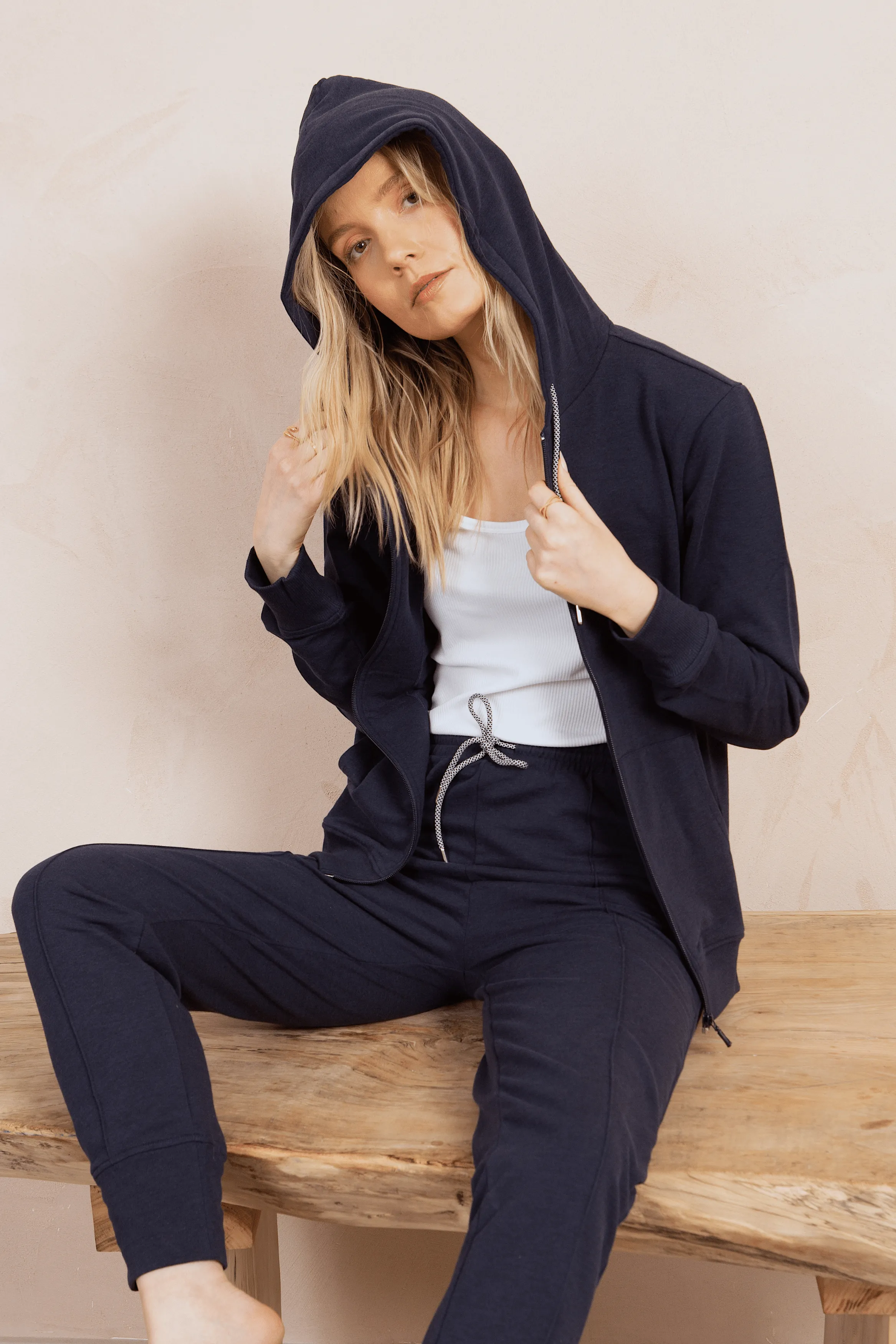 Luxury Cotton TENCEL? Lyocell Hoodie | Navy