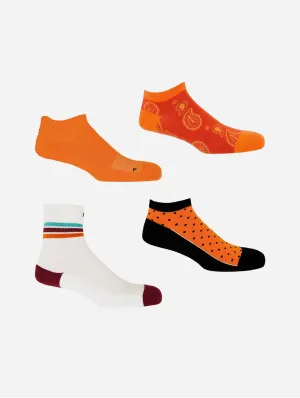 Men??s Orange Trainer Socks Bundle ?C Organic