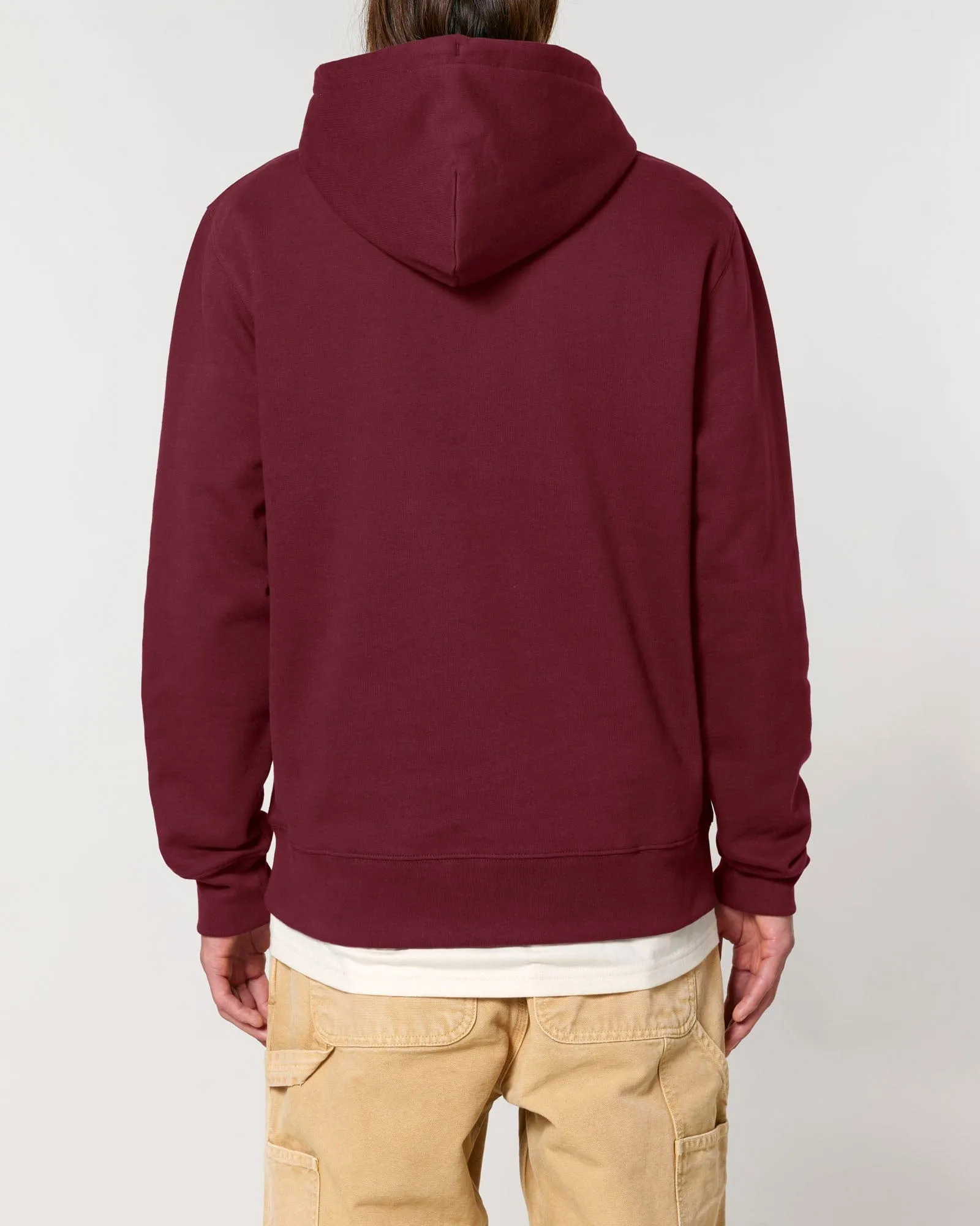 Men's Organic Cotton Relaxed Fit Hoodie | Berry Red