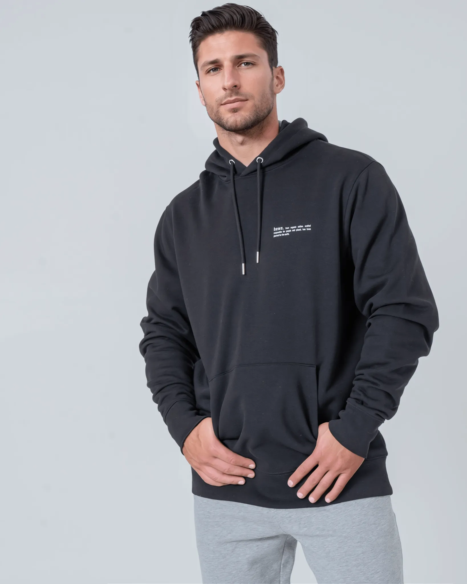 Men's Organic Cotton Relaxed Fit Hoodie | Jet Black