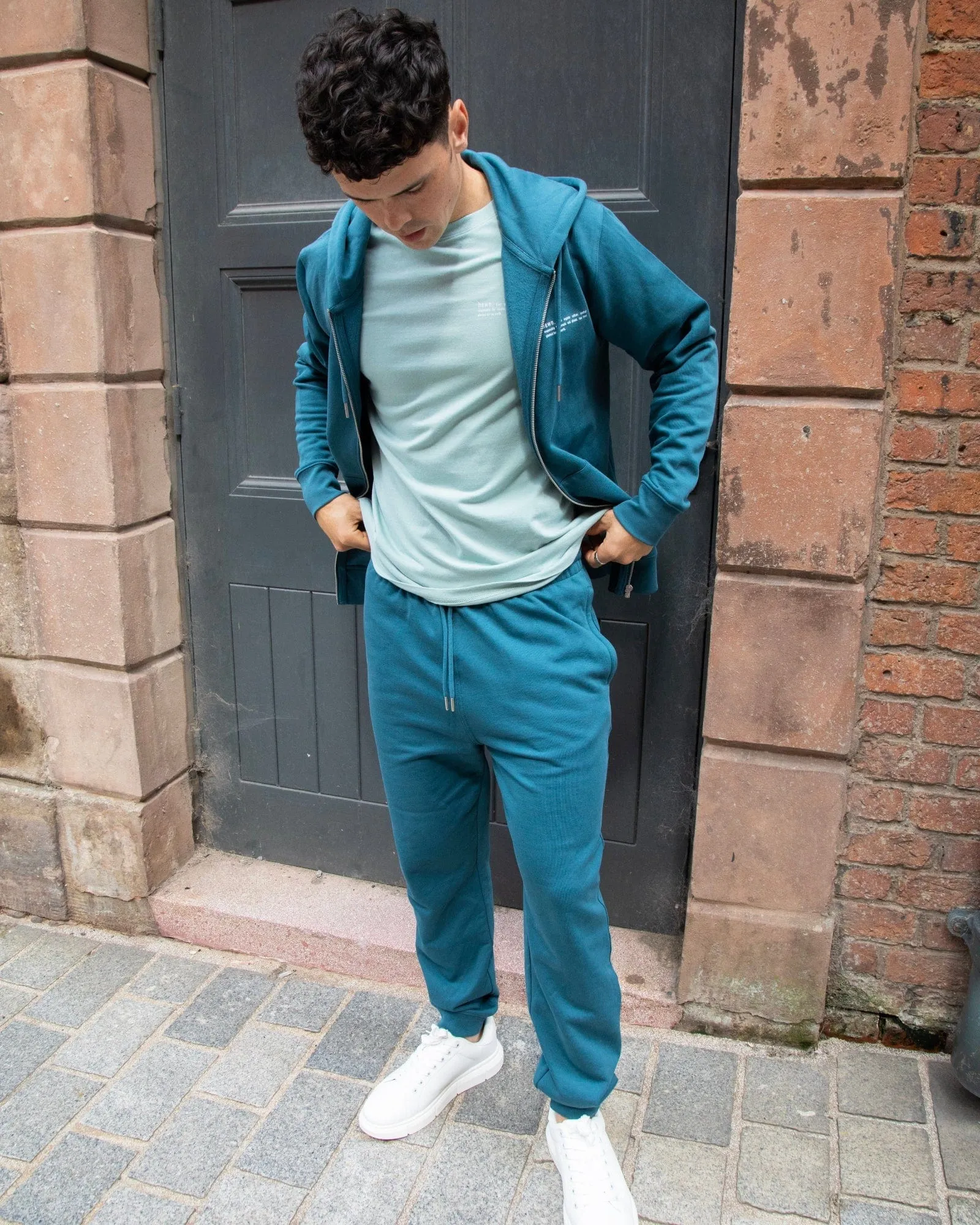Men's Organic Cotton Relaxed Fit Joggers | Ocean Blue