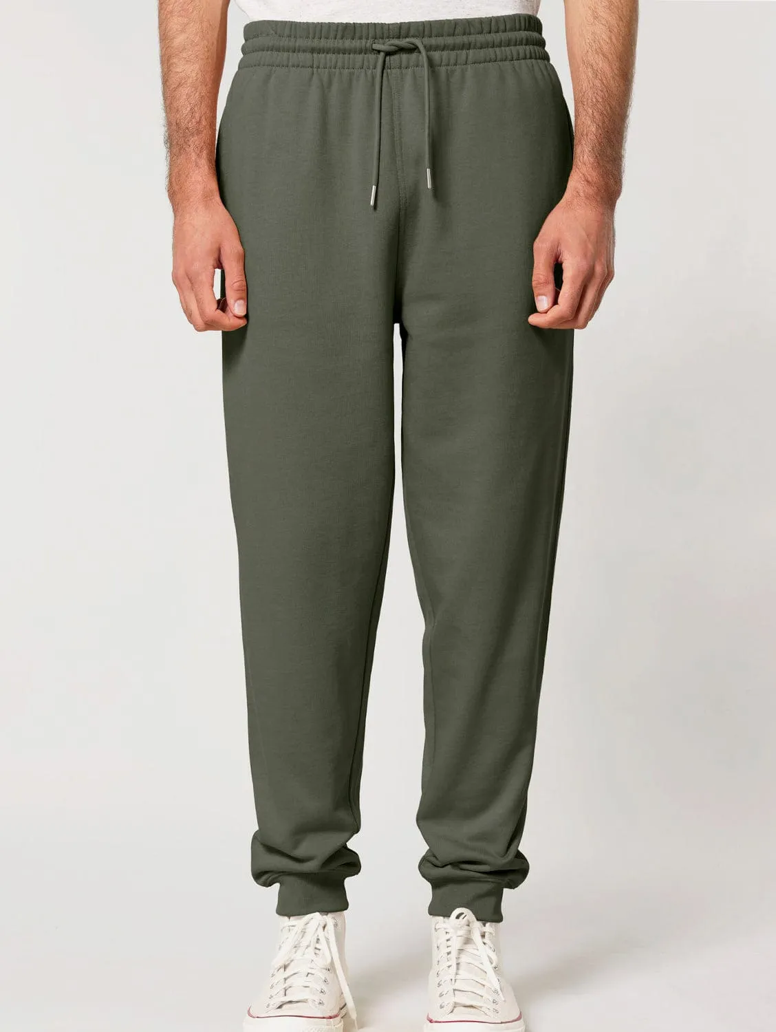 Men's Organic Cotton Relaxed Fit Joggers | Pine Green Khaki