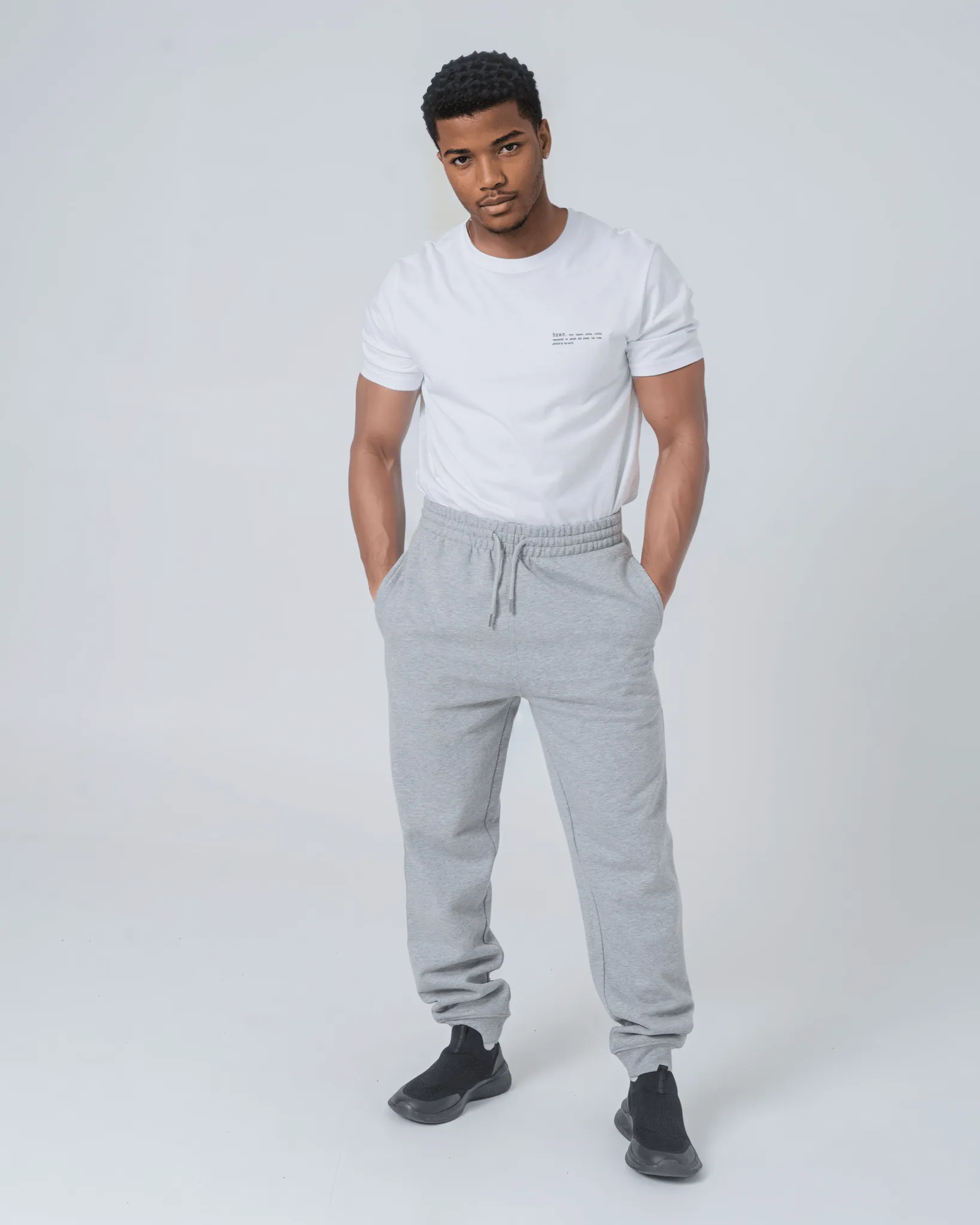 Men's Organic Cotton Relaxed Fit Joggers | Rock Grey Marl