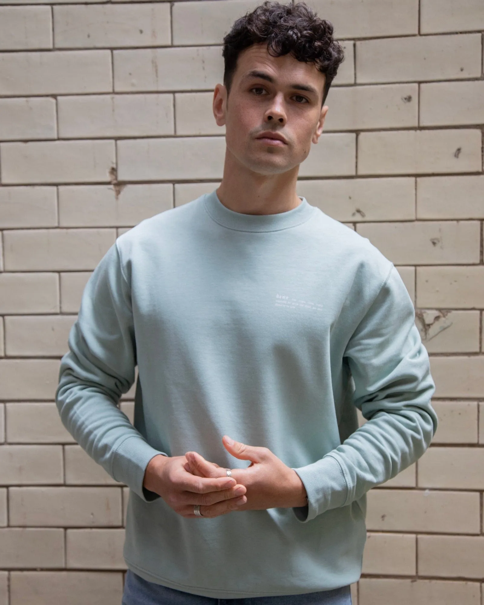 Men's Organic Cotton Relaxed Fit Sweatshirt | Aloe Green