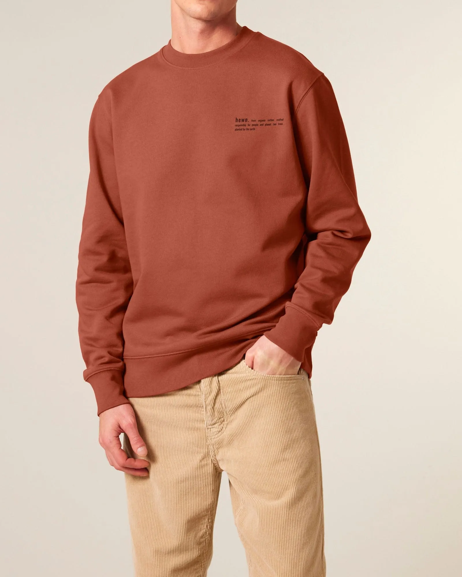 Men's Organic Cotton Relaxed Fit Sweatshirt | Clay Brown