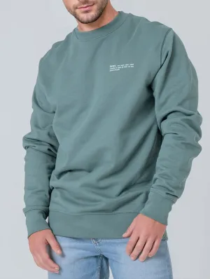 Men's Organic Cotton Relaxed Fit Sweatshirt | Eucalyptus Green