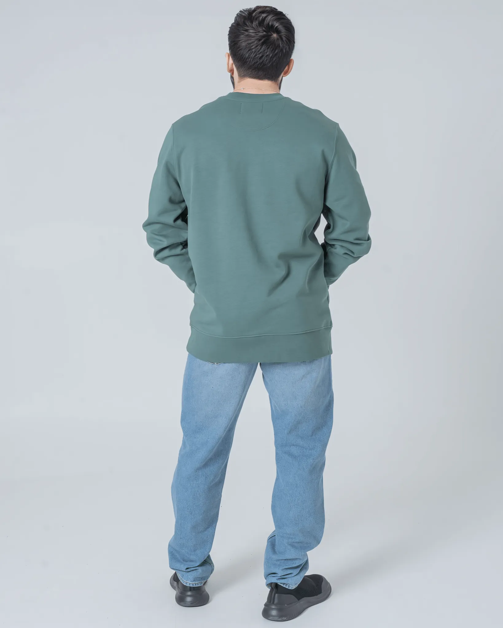 Men's Organic Cotton Relaxed Fit Sweatshirt | Eucalyptus Green