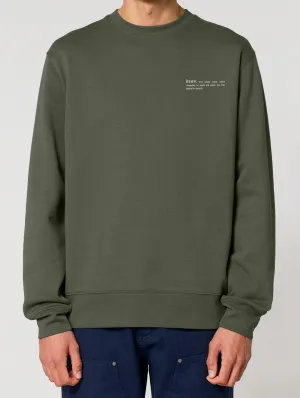 Men's Organic Cotton Relaxed Fit Sweatshirt | Pine Green Khaki