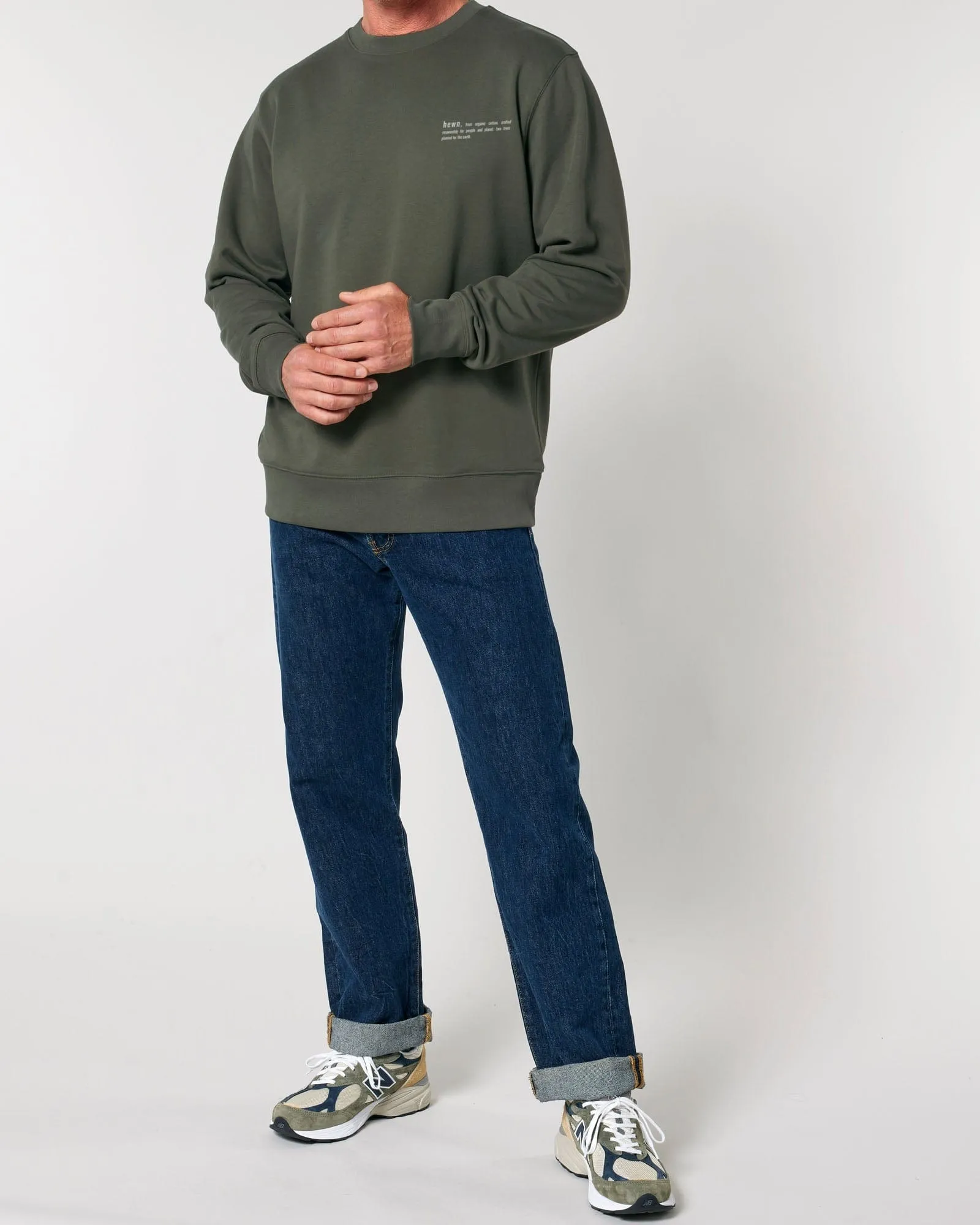 Men's Organic Cotton Relaxed Fit Sweatshirt | Pine Green Khaki