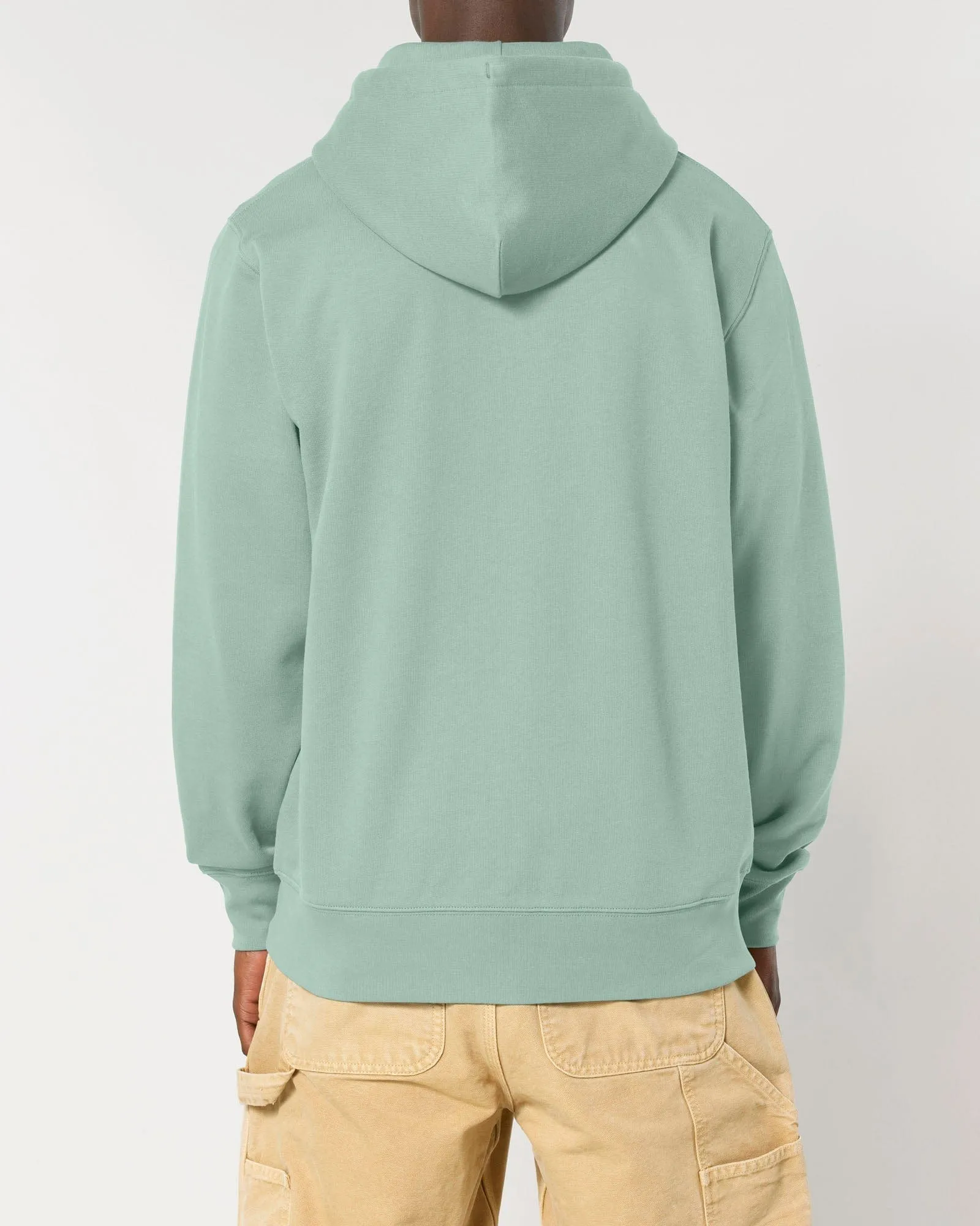 Men's Organic Cotton Relaxed Fit Zip Hoodie | Aloe Green