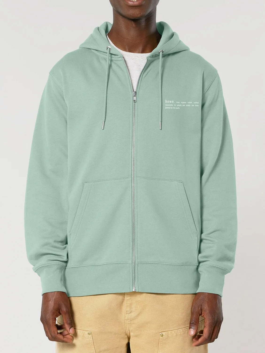 Men's Organic Cotton Relaxed Fit Zip Hoodie | Aloe Green