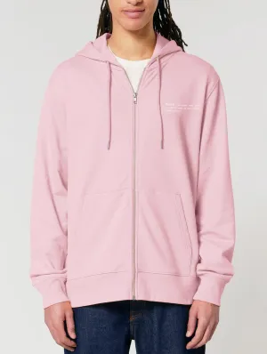 Men's Organic Cotton Relaxed Fit Zip Hoodie | Cherry Blossom Pink