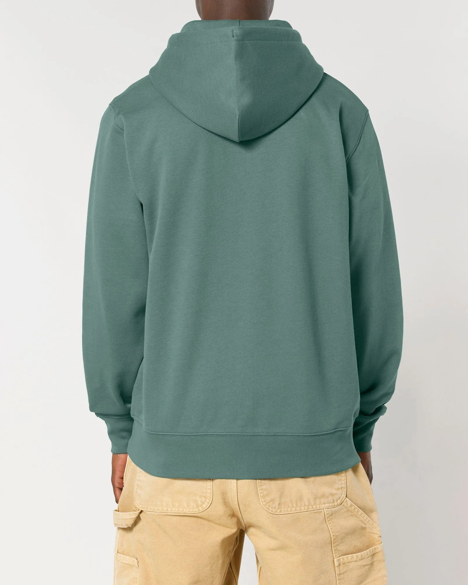 Men's Organic Cotton Relaxed Fit Zip Hoodie | Eucalyptus Green