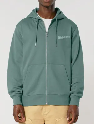 Men's Organic Cotton Relaxed Fit Zip Hoodie | Eucalyptus Green