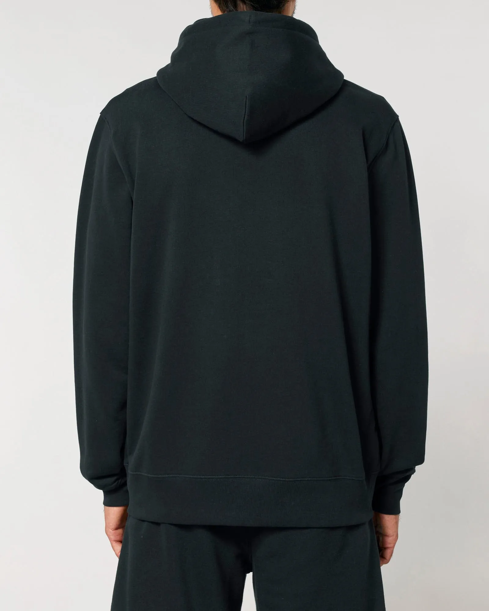Men's Organic Cotton Relaxed Fit Zip Hoodie | Jet Black