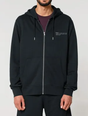Men's Organic Cotton Relaxed Fit Zip Hoodie | Jet Black