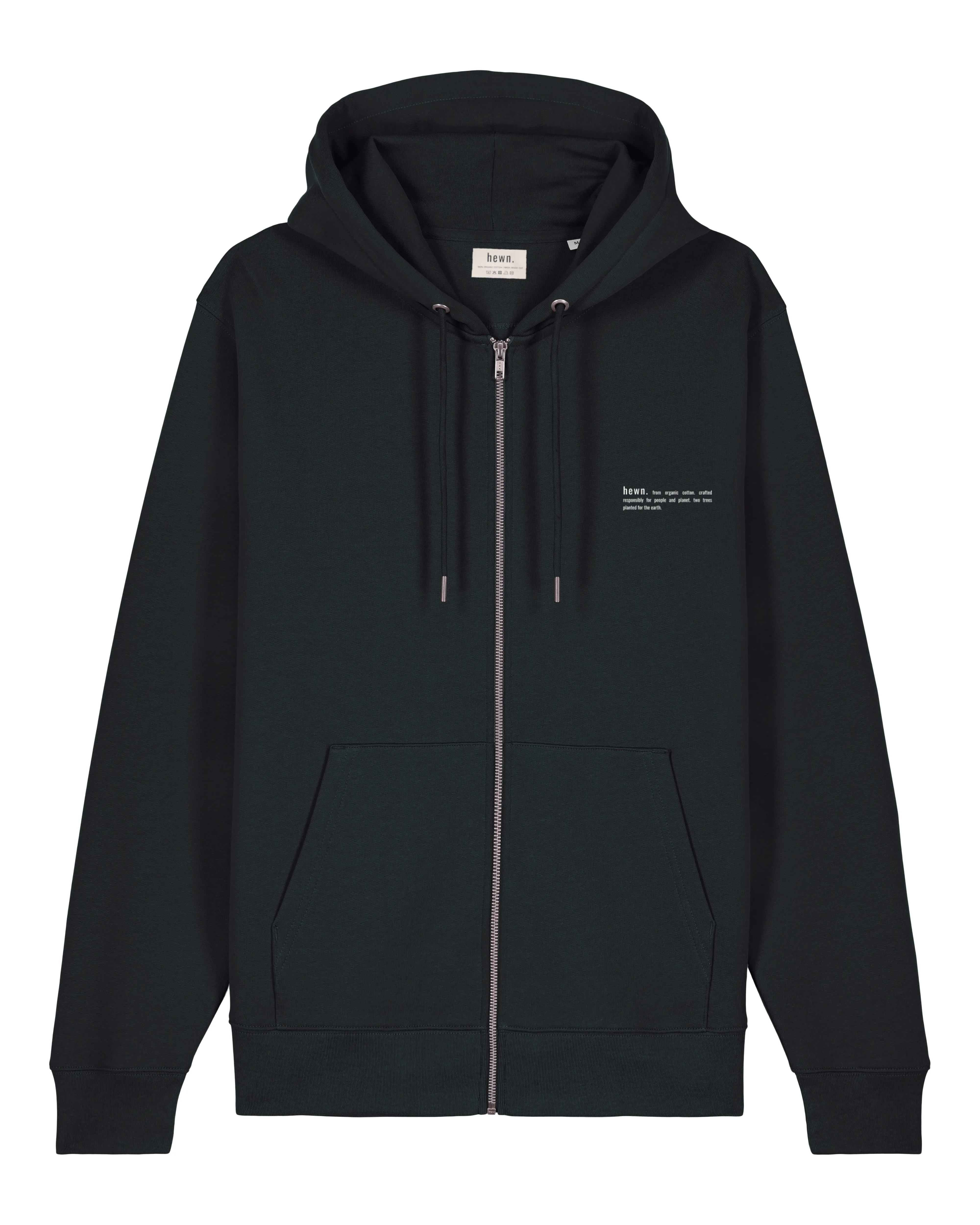 Men's Organic Cotton Relaxed Fit Zip Hoodie | Jet Black