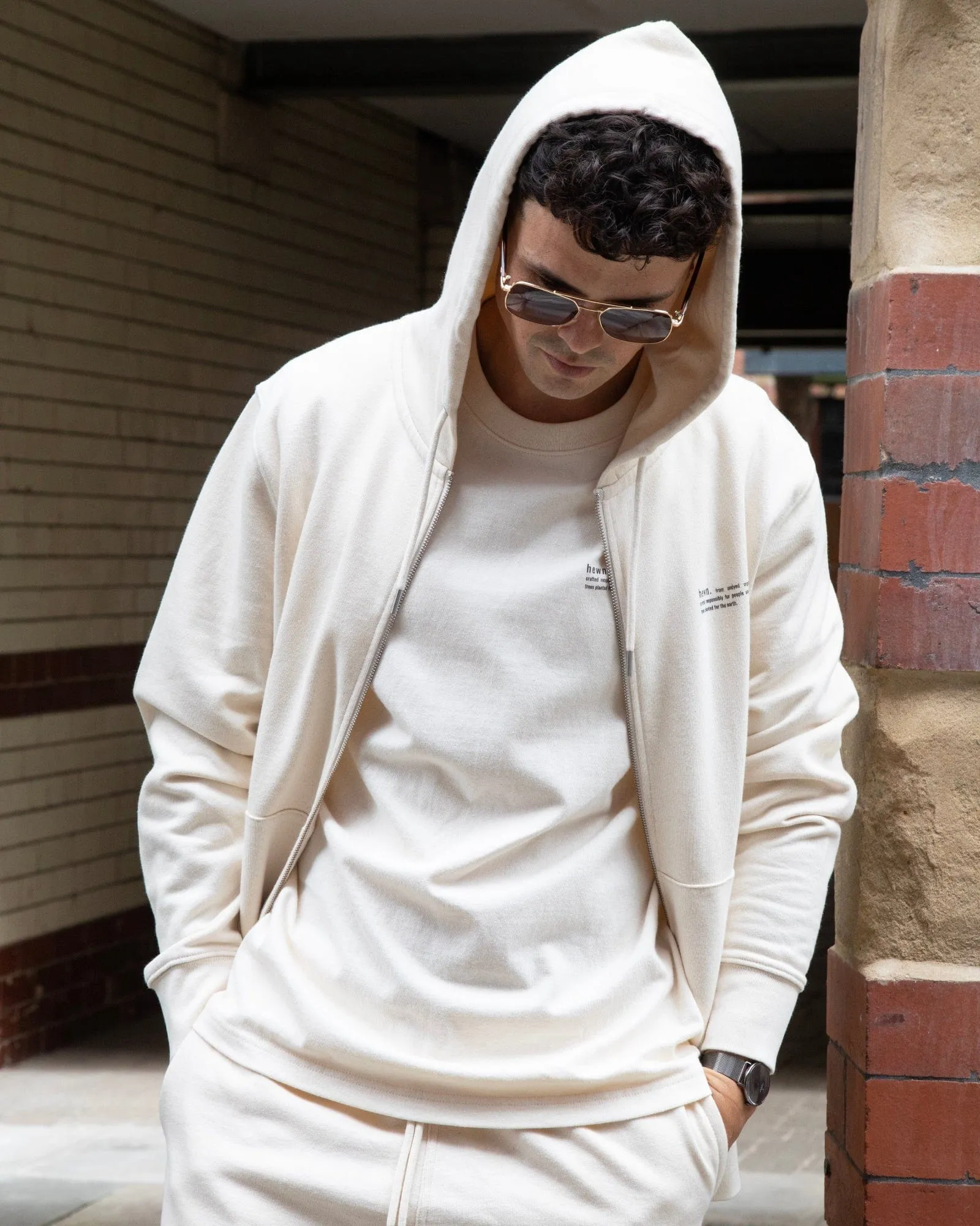 Men's Organic Cotton Relaxed Fit Zip Hoodie | Natural Cotton