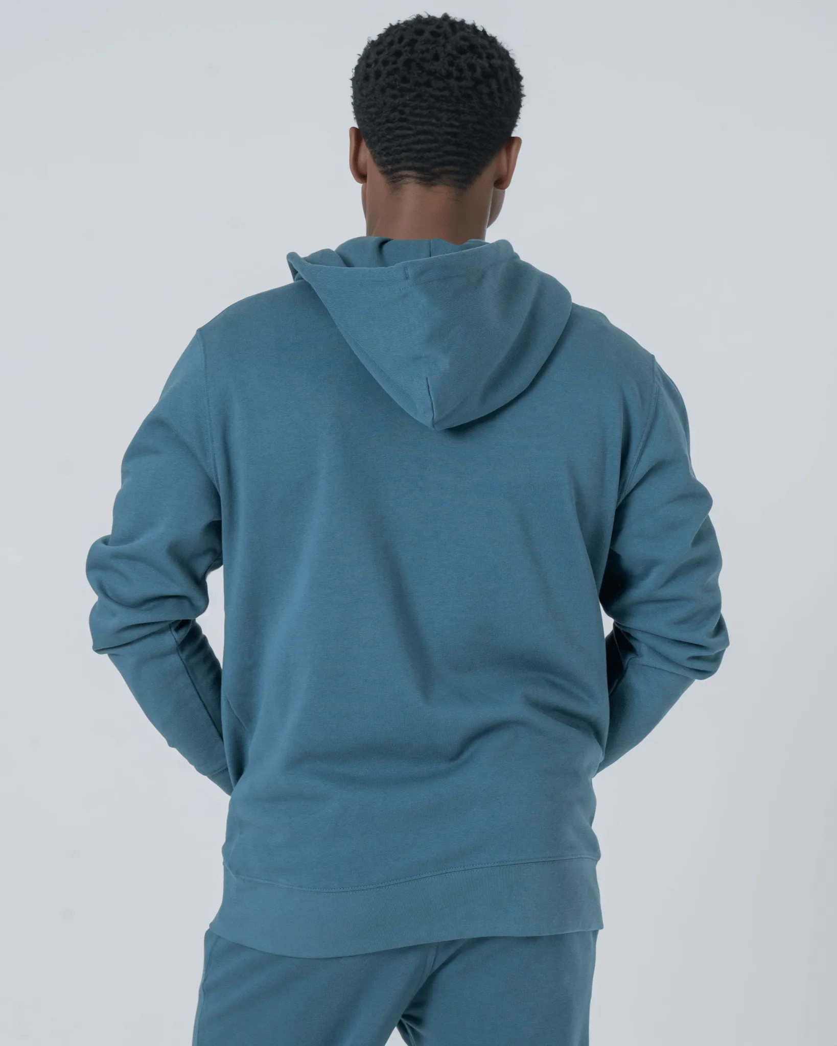 Men's Organic Cotton Relaxed Fit Zip Hoodie | Ocean Blue